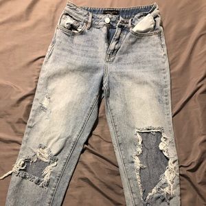 Light wash Kendal + Kylie collection ripped jeans